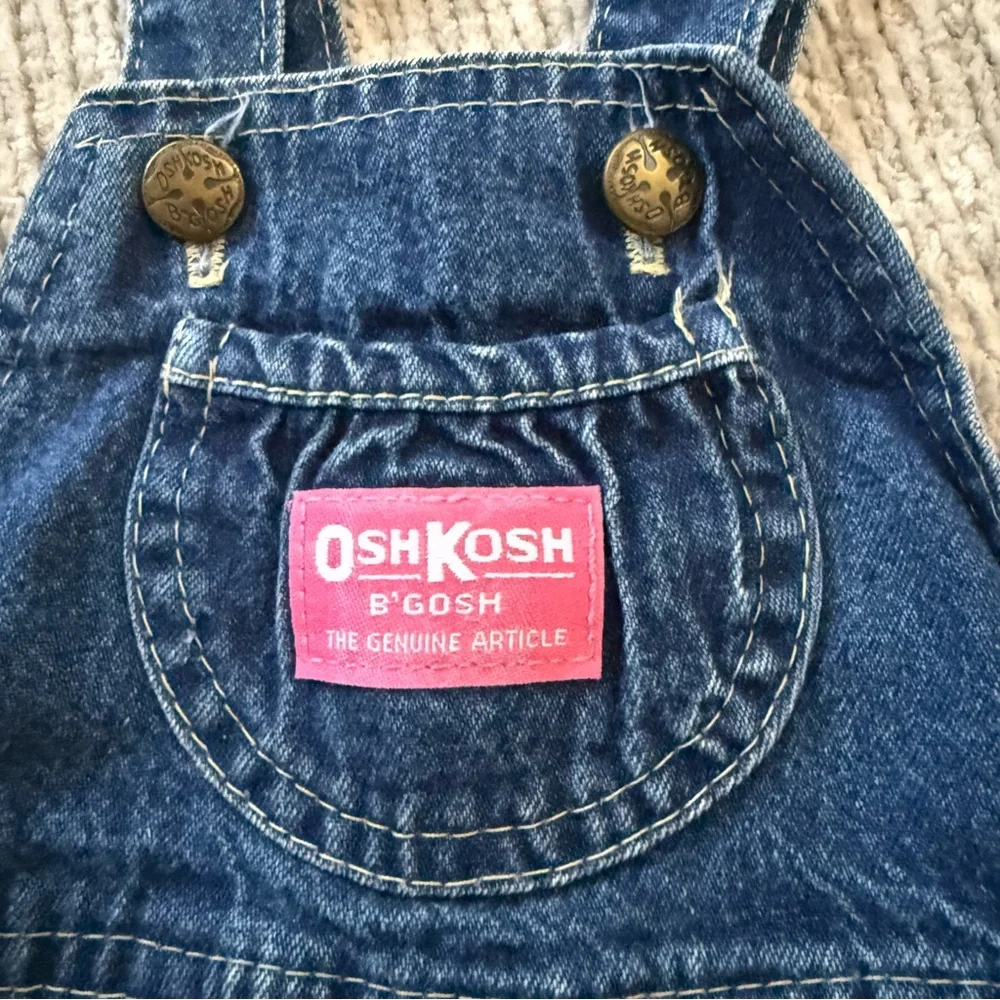 Vintage OshKosh B’gosh Denim Overalls Baby‎ 12M USA Made Classic Blue Vestbak